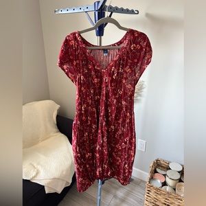 Old Navy Red Floral Mini Dress - XL